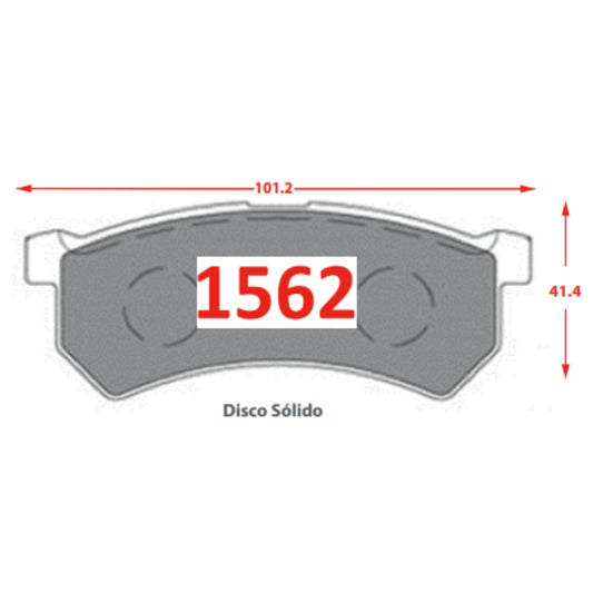 PASTILLA DE FRENOS DEL. RENAULT KWID 1000 P1562 DISCO SOLIDO OEM 8660089816